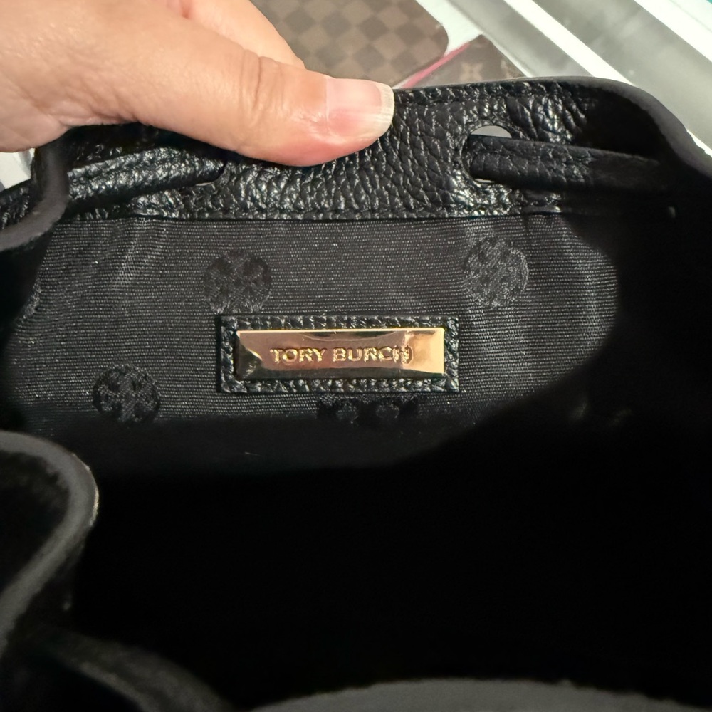 Tory Burch Black Pebbled Leather Mini  Backpack - Picture 3 of 5